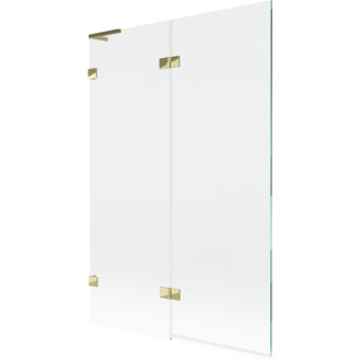 Mexen Lunar L 2dílná levá vanová zástěna 120 x 150 cm, průhledná, zlatá - 897L-120-100-50-00-L