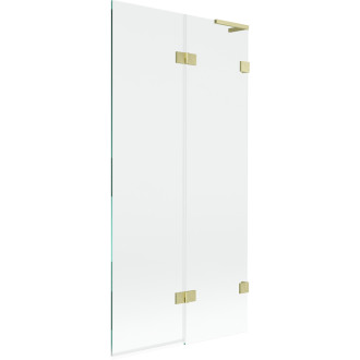 Mexen Lunar L vanová zástěna se 2 křídly pravá 90 x 150 cm, průhledná, kartáčované zlato - 897L-090-100-55-00-P
