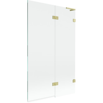 Mexen Lunar L vanová zástěna se 2 křídly pravá 110 x 150 cm, průhledná, kartáčované zlato - 897L-110-100-55-00-P