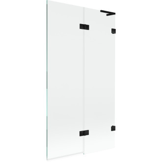 Mexen Lunar L 2dílná pravá vanová zástěna 100 x 150 cm, průhledná, černá - 897L-100-100-70-00-P