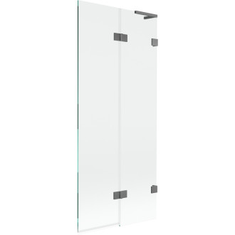 Mexen Lunar L 2dílná pravá vanová zástěna 80 x 150 cm, průhledná, stříbrná - 897L-080-100-95-00-P