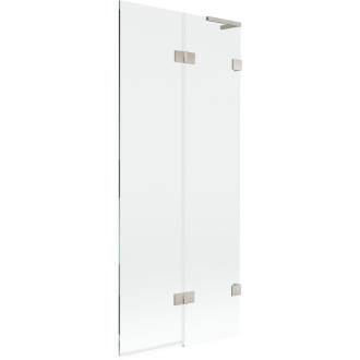 Mexen Lunar L vanová zástěna se 2 křídly pravá 80 x 150 cm, průhledná, kartáčovaný nikl - 897L-080-100-97-00-P