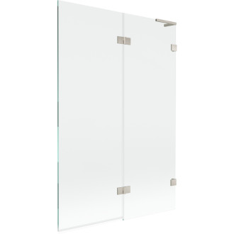 Mexen Lunar L 2dílná pravá vanová zástěna 120 x 150 cm, průhledná, kartáčovaný nikl - 897L-120-100-97-00-P