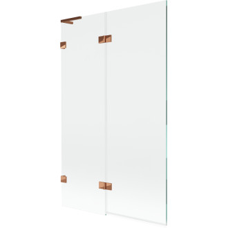 Mexen Lunar L vanová zástěna se 2 křídly, levá, 110 x 150 cm, průhledná, růžové zlato - 897L-110-100-60-00-L