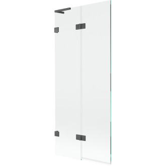 Mexen Lunar L vanová zástěna se 2 křídly, levá, 80 x 150 cm, průhledná, kartáčovaná pistole gray - 897L-080-100-66-00-L