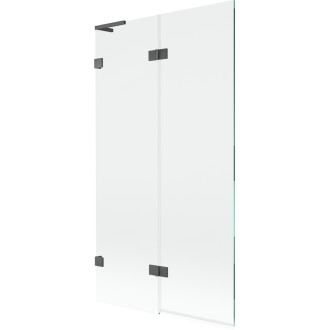 Mexen Lunar L 2dílná levá vanová zástěna 100 x 150 cm, průhledná, kartáčovaná pistolově šedá - 897L-100-100-66-00-L