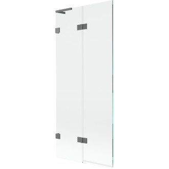 Mexen Lunar L 2dílná levá vanová zástěna 80 x 150 cm, průhledná, stříbrná - 897L-080-100-95-00-L