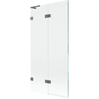 Mexen Lunar L vanová zástěna s 2 křídly vlevo 90 x 150 cm, průhledná, stříbrná - 897L-090-100-95-00-L