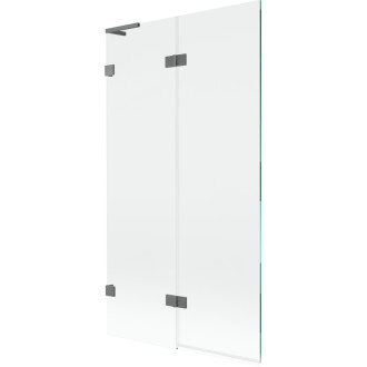 Mexen Lunar L 2dílná levá vanová zástěna 100 x 150 cm, průhledná, stříbrná - 897L-100-100-95-00-L