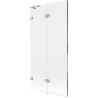 Mexen Lunar L vanová zástěna se 2 křídly vlevo 90 x 150 cm, průhledná, kartáčovaný nikl - 897L-090-100-97-00-L