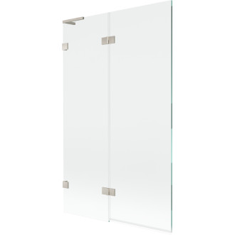 Mexen Lunar L vanová zástěna 2-křídlá levá 110 x 150 cm, průhledná, kartáčovaný nikl - 897L-110-100-97-00-L