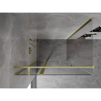 Sprchový kout Mexen Mist T s výklopným mechanismem 70 x 80 cm, průhledný, kartáčované zlato - 8A4T-070-080-55-00
