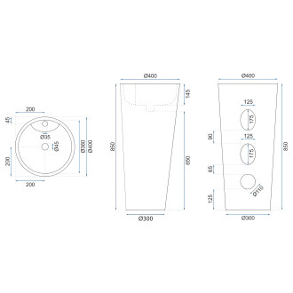 Rea Volně stojící umyvadlo REA Blanka Savana Matt REA-U3615