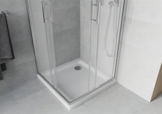 Mexen Rio čtvercový sprchový kout 70x70 cm, mráz, chrom + vanička 860-070-070-01-30-4010