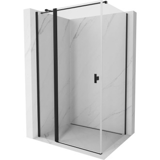 Sprchový kout Mexen Mist T s výklopným mechanismem 100 x 80 cm, průhledný, černý - 8A4T-100-080-70-00