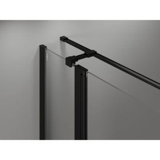 Sprchový kout Mexen Mist T s výklopným mechanismem 115 x 95 cm, průhledný, černý - 8A4T-115-095-70-00