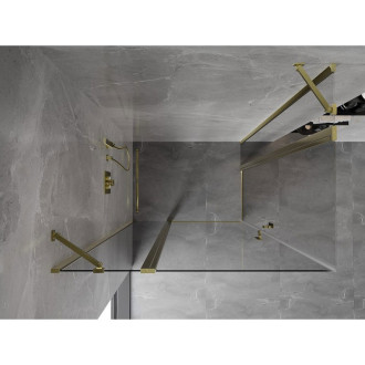 Sprchový kout Mexen Mist Duo s výklopným mechanismem 115 x 75 cm, průhledný, zlatý - 8A4-115-075-50-00