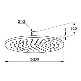 KLUDI A-QA hlavová sprcha O 250 mm,černý mat 6432587-00