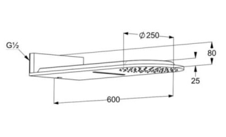 KLUDI A-QA hlavová sprcha, 250 mm, 2 proudy, černý mat 648808700