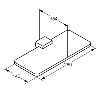 KLUDI E2 Polička 260x140, chrom 4998705