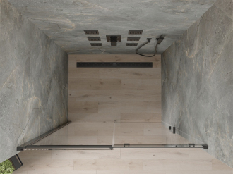 MEXEN OMEGA sprchové dveře 120x190 cm 8 mm černá- čiré 825-120-000-70-00