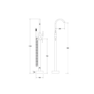 Stojánková vanová baterie ILLUSION II Zlatá lesklá