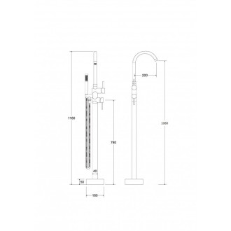 Stojánková vanová baterie ILLUSION I Zlatá broušená