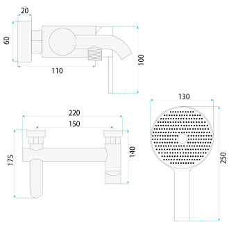 Rea Vanová baterie Rea FOSTER Nickel Brush REA-B6326