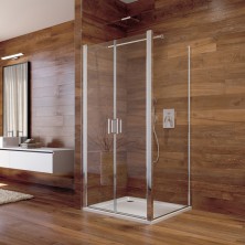 Mereo Lima sprchový kout, 80x80x190 cm, lítací dveře a pevný díl, chrom ALU, Čiré CK86513K