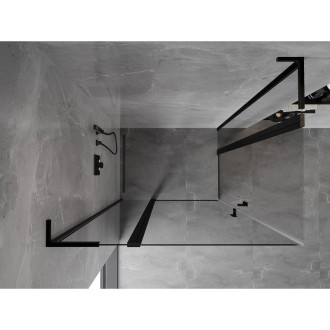 Sprchový kout Mexen Mist L Duo s výklopným mechanismem 115 x 110 cm, průhledný, černý - 8A4L-115-110-70-00