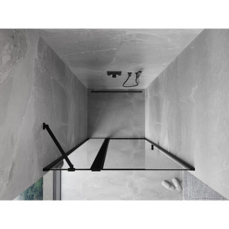 Sprchové dveře Mexen Mist s levými panty 75 cm, černý rám, černé - 8A4-075-000-70-70-L