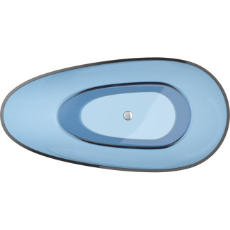 Volně stojící vana Mexen Glass denim, průhledná, 170 x 85 cm, chromová zátka - 58061708507