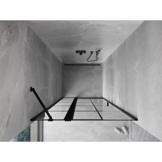 Sprchové dveře Mexen Mist s levými panty 100 cm, černý rošt, černé - 8A4-100-000-70-77-L