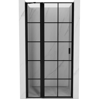 Sprchové dveře Mexen Mist s levými panty 120 cm, černý rošt, černé - 8A4-120-000-70-77-L