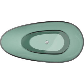 Mexen Glass teal wanna wolnostojąca transparentna 170 x 85 cm, korek chrom - 58061708511