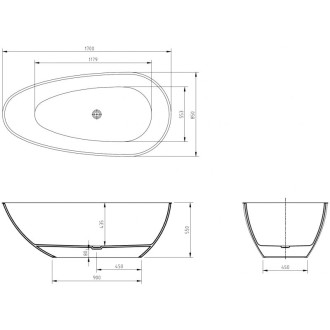 Mexen Glass teal wanna wolnostojąca transparentna 170 x 85 cm, korek chrom - 58061708511