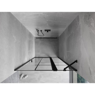 Sprchové dveře Mexen Mist s pravými panty 75 cm, černý rošt, černé - 8A4-075-000-70-77-P