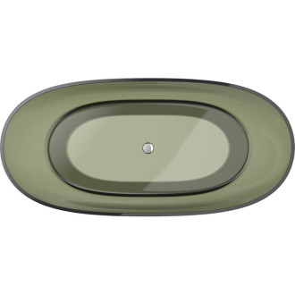 Mexen Pure olive wanna wolnostojąca transparentna 170 x 80 cm, korek chrom - 58071708001