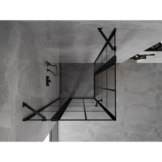 Mexen Mist Duo výklopný sprchový kout 90 x 90 cm, černý rošt, černá - 8A4-090L-090P-70-77