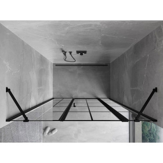 Sprchové dveře Mexen Mist s pravými panty 160 cm, černý rošt, černé - 8A4-160-001-70-77-P