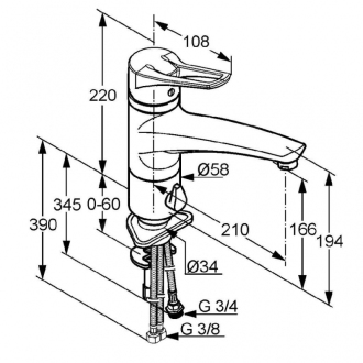 KLUDI MX Dřezová baterie s multipřípojkou, chrom/mocca 399068262