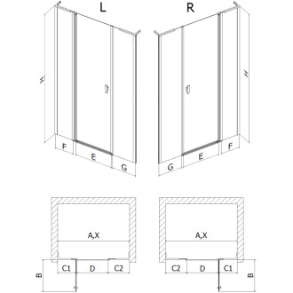 Sprchové dveře Mexen Mist L s pravými panty 140 cm, černý rám, černé - 8A4L-140-001-70-70-P