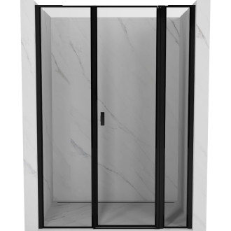 Sprchové dveře Mexen Mist L s pravými panty 145 cm, černý rám, černé - 8A4L-145-001-70-70-P