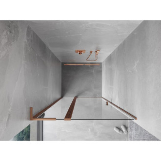 Sprchové dveře Mexen Mist L s otočnými dveřmi 95 cm, průhledné, kartáčovaná měď - 8A4L-095-000-65-00