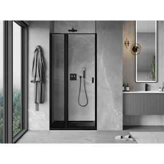 Mexen Mist L sprchové dveře s levými panty 105 cm, černý rám, černé - 8A4L-105-000-70-70-L