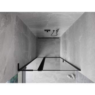 Mexen Mist L sprchové dveře s levými panty 110 cm, černý rám, černé - 8A4L-110-000-70-70-L