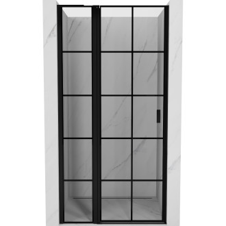 Mexen Mist L sprchové dveře s levými panty 115 cm, černý rošt, černé - 8A4L-115-000-70-77-L