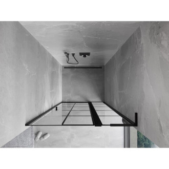 Sprchové dveře Mexen Mist L s pravými panty 90 cm, černý rošt, černé - 8A4L-090-000-70-77-P
