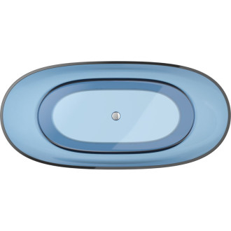 Mexen Pure denim wanna wolnostojąca transparentna 170 x 80 cm, korek chrom - 58071708007