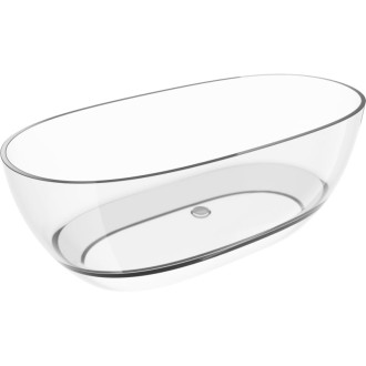 Volně stojící vana Mexen Pure clear 170 x 80 cm, chromová zátka - 58071708008